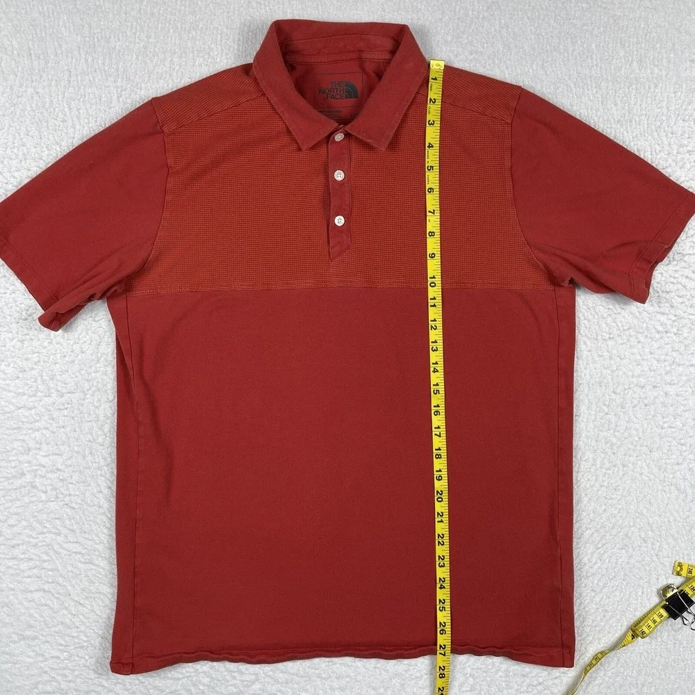 The North Face Polo Shirt Mens Large Red‎ Orange Outdoors Hiking Golf Casual